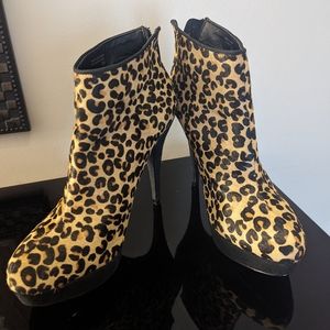 High Heel Boots Suede Round Toe Platform Booties